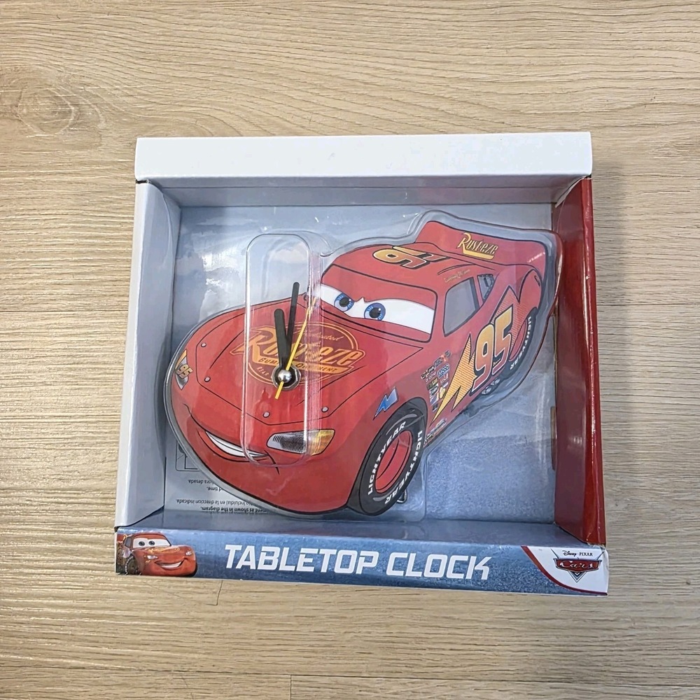 Disney‎ Pixar Cars Lightning Mcqueen Novelty Childhood Analog Tabletop Clock